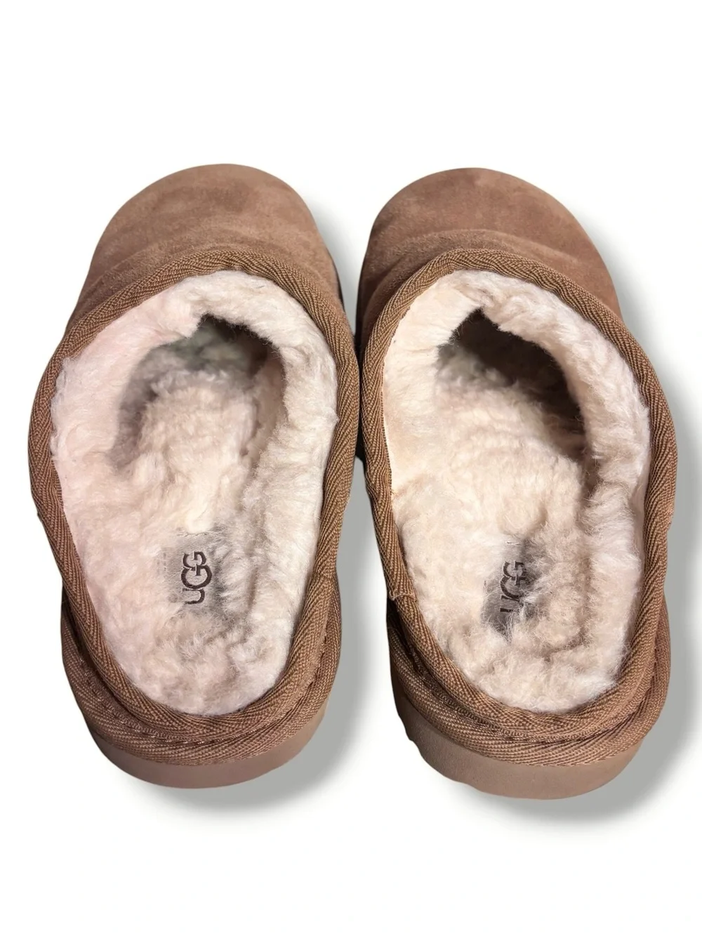 UGG Tan Suede Classic Slides Size 6K